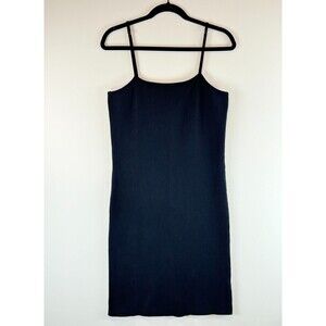 House Of Harlow 1960 Womens Dress Black Mini Tank Bodycon Fitted Ribbed Large